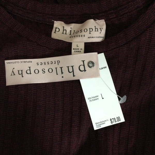 Philosophy Maroon Long Sleeve Knit Dress