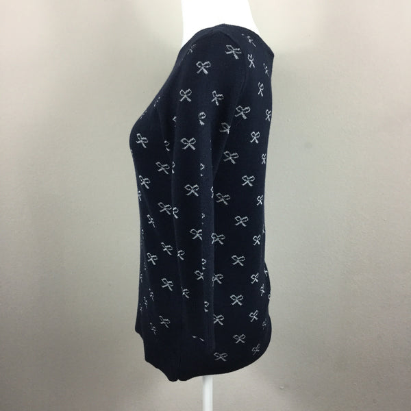 Ann Taylor Navy Bow Sweater