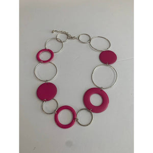 Pink Silver Circle Fashion Jewelry