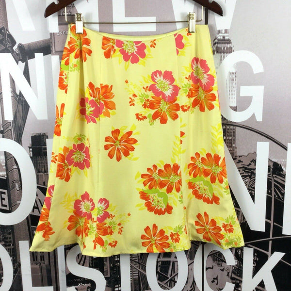 Carlisle 100% Silk Yellow Orange Floral Skirt