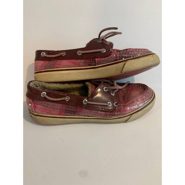 Sperry Pink Sequin Lace Up Boat Shoes