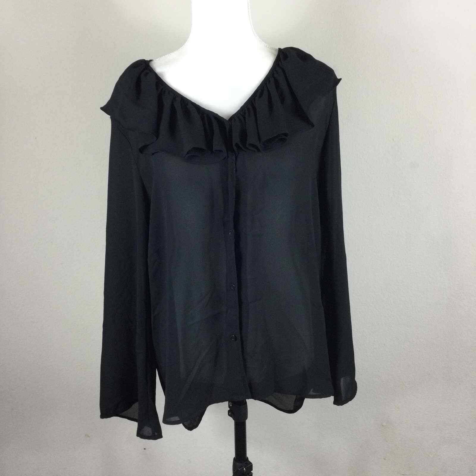 Guess Vintage Black Semi Sheer Blouse