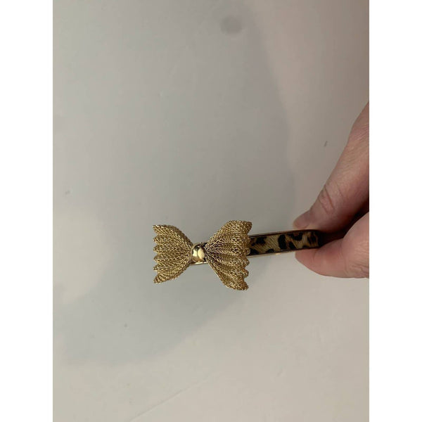 Gold Animal Print Bow Bangle Bracelet