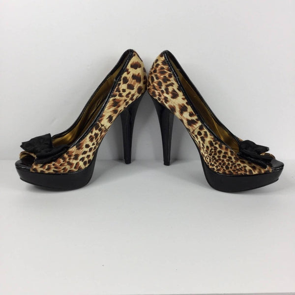 Charlotte Russe leopard peep toe heels
